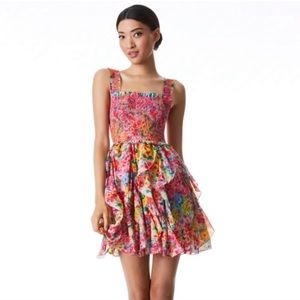 Alice and Olivia  Floral Mini Dress Summer 2022